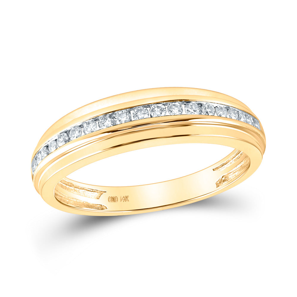 14K Yellow Gold His Hers Round Diamond Halo Matching Wedding Set 7/8 Cttw, Womens Size: 5-10, Mens Size: 7-13
