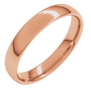 18K Yellow Or White Or Rose Gold Lightweight Comfort-Fit European-Style Band