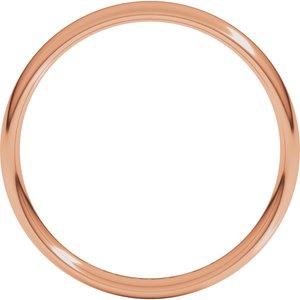 18K Yellow Or White Or Rose Gold Lightweight Comfort-Fit European-Style Band