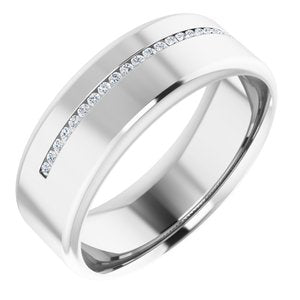 14K White Gold Round 1 Mm G-H Si2-Si3 .08 Ctw Natural Diamond Band Size 8.5