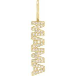 14K Yellow Gold Round .8Mm G-H I1 1/10 Ctw Natural Diamond Mama Pendant