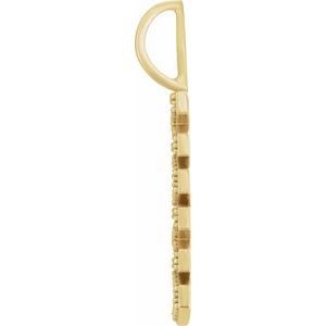 14K Yellow Gold Round .8Mm G-H I1 1/10 Ctw Natural Diamond Mama Pendant