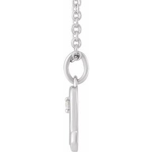 14K White Gold Zodiac Scorpio Round 1.5 Mm G-H I1 .015 Ct Natural Diamond Zodiac Necklace, Length: 18 In