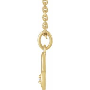 14K Yellow Gold Zodiac Capricorn Round 1.5 Mm G-H I1 .015 Ct Natural Diamond Zodiac Necklace, Length: 18 In