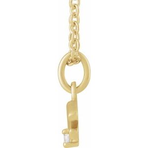 14K Yellow Gold Zodiac Aquarius Round 1.5 Mm G-H I1 .015 Ct Natural Diamond Zodiac Necklace, Length: 18 In