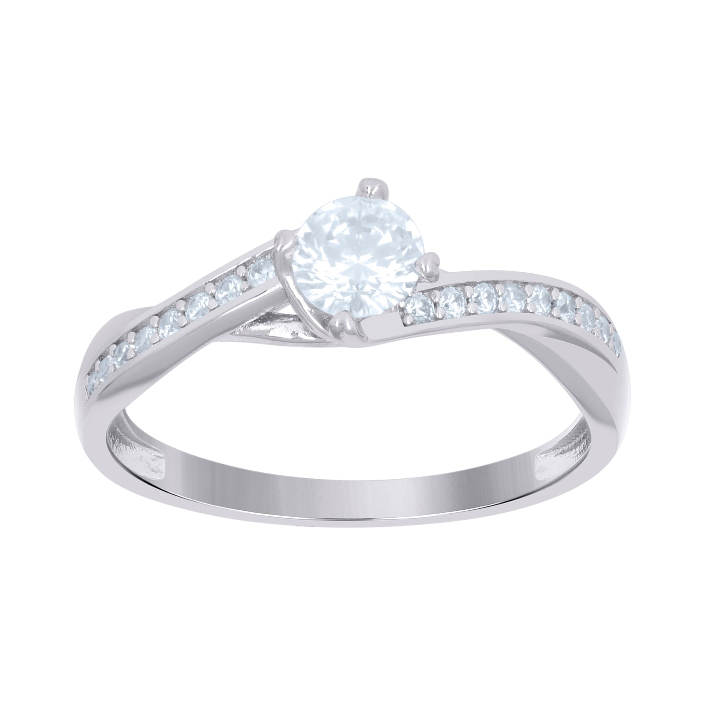 Sterling Silver Women's Cubic-Zirconia Bridal Anniversary Engagement Wedding Ring