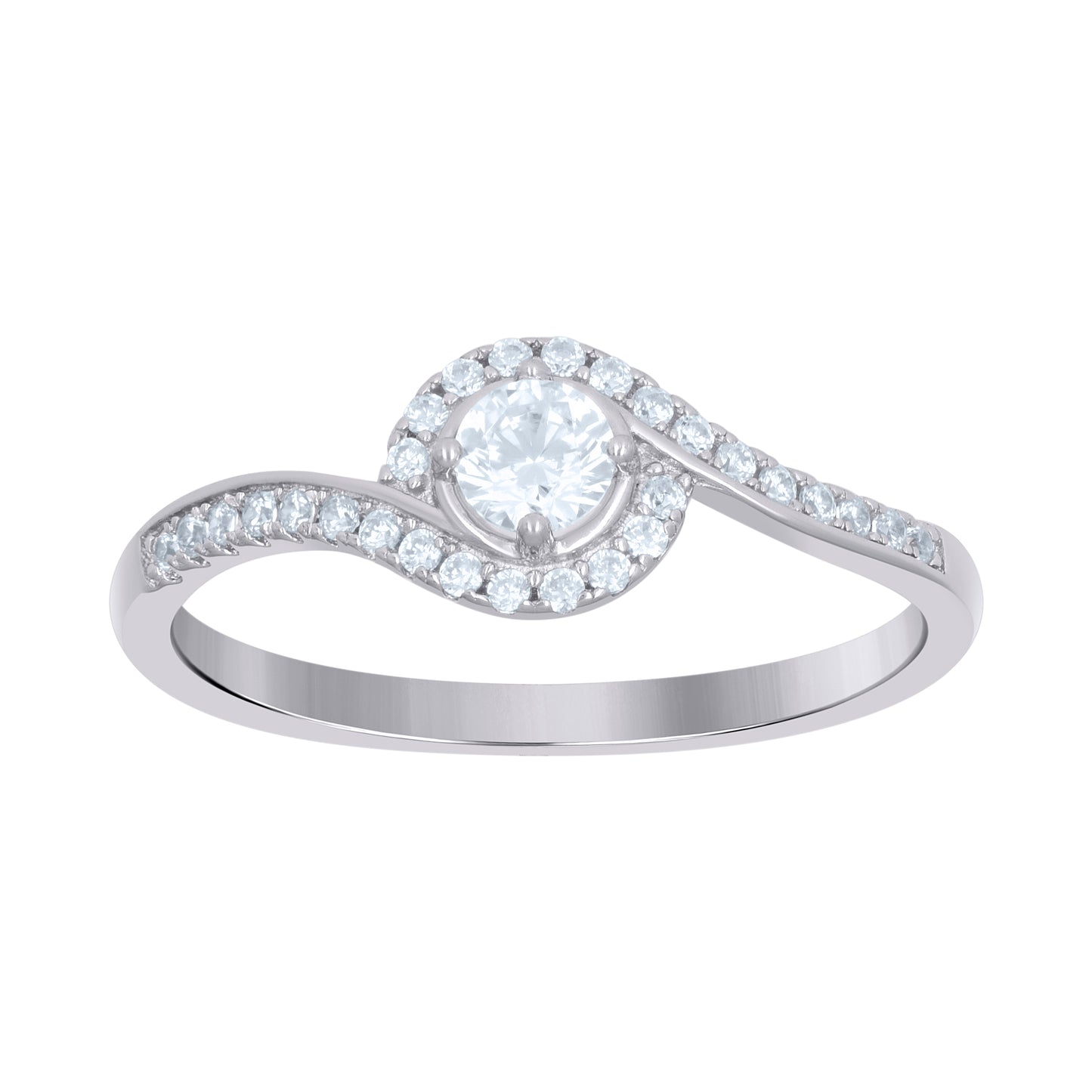 Sterling Silver Women's Cubic-Zirconia Bridal Anniversary Engagement Wedding Ring