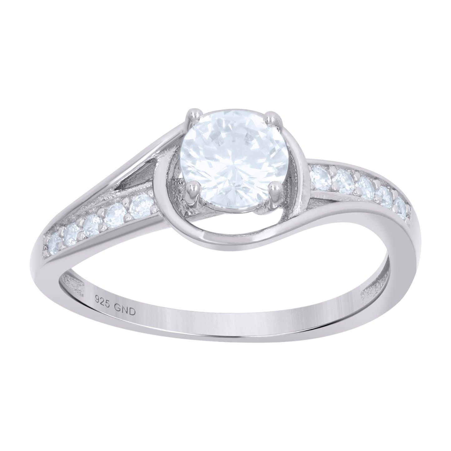 Sterling Silver Women's Cubic-Zirconia Fashion Bridal Anniversary Wedding Engagement Band Ring