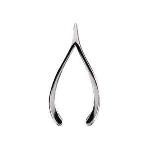 14K White Gold 33.25 X 17 Mm Polished Wishbone Pendant