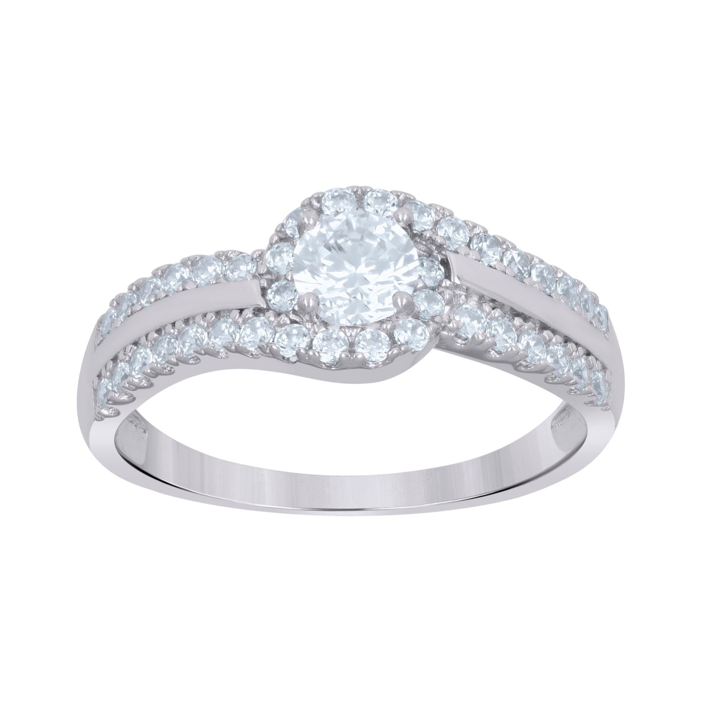 Sterling Silver Women's Cubic-Zirconia Fashion Bridal Anniversary Wedding Engagement Band Ring