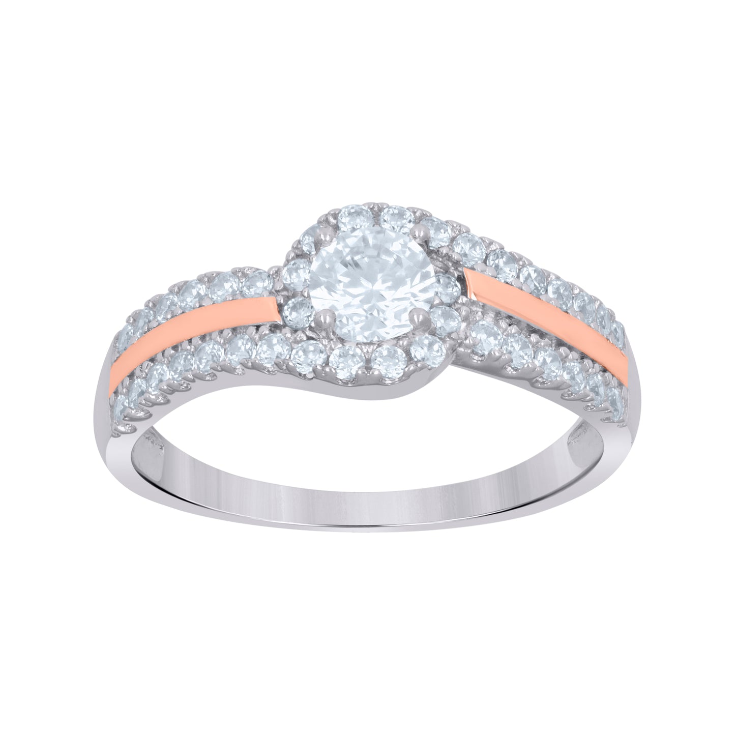 Sterling Silver Women's Cubic-Zirconia Fashion Bridal Anniversary Wedding Engagement Band Ring