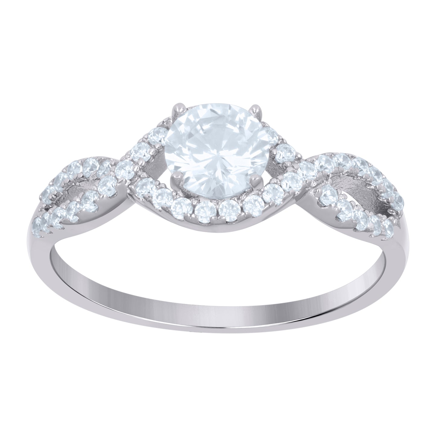 Sterling Silver Women's Cubic-Zirconia Fashion Bridal Anniversary Wedding Engagement Band Ring