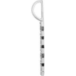14K White Gold Round .8Mm G-H I1 1/10 Ctw Natural Diamond Mama Pendant