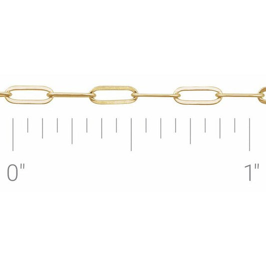 14K Yellow Or White Or Rose Gold Or Gold Filled Or Sterling Silver 2.1 Mm Polished Recycled Metal Paperclip-Style Chain