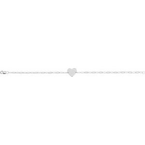14K White Gold 11 X 11 Mm 7 In Polished Engravable Heart Bracelet