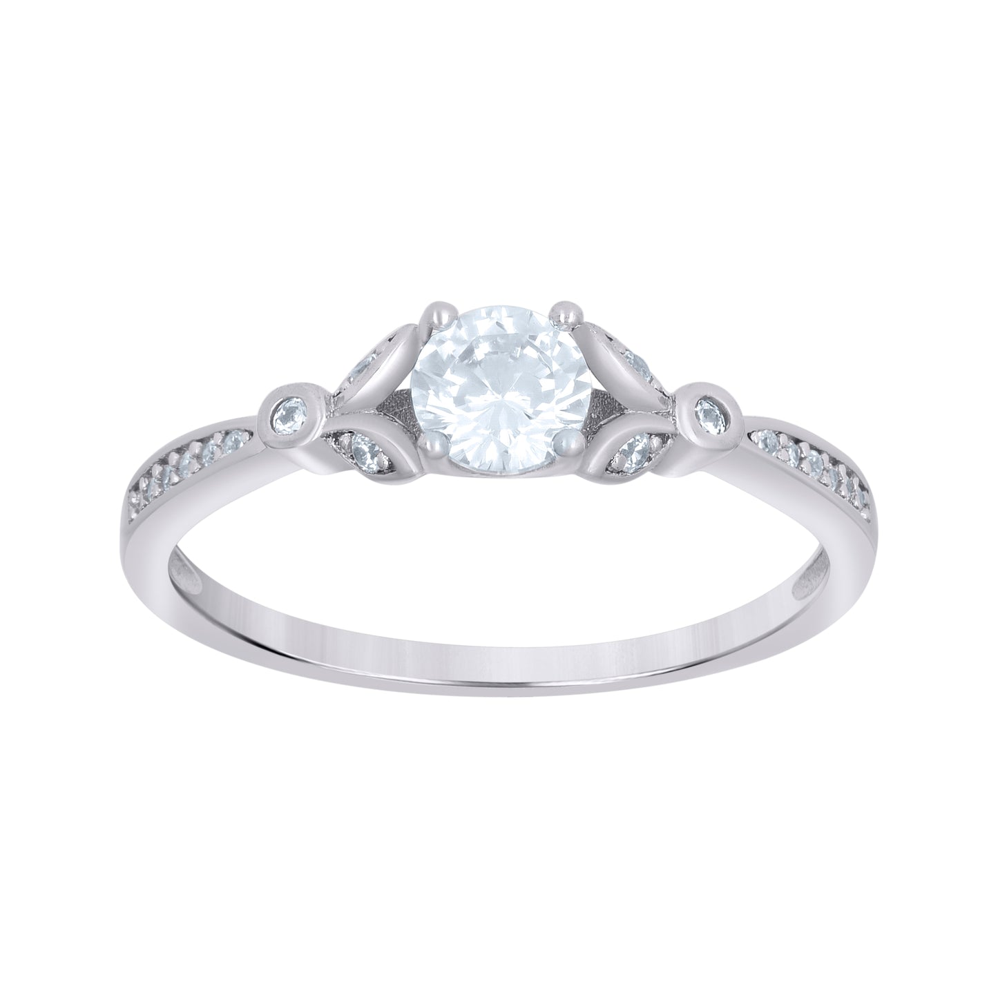 Sterling Silver Women's Cubic-Zirconia Bridal Anniversary Engagement Wedding Ring