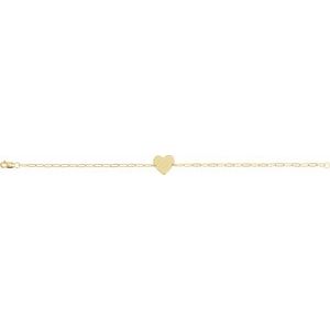 14K Yellow Gold 11 X 11 Mm 7 In Polished Engravable Heart Bracelet