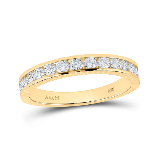 14K Yellow Gold Womens Round Diamond Wedding Anniversary Band 1/2 Cttw, Womens Size: 5-10