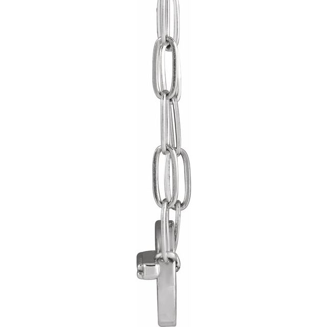 14K White Gold Round 1Mm I1, G-H 16 In Polished .04 Ctw Natural Diamond Accented Toggle Styled Necklace