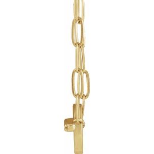 14K Yellow Gold Round 1Mm G-H I1 .04 Ctw Natural Diamond Accented Toggle Styled Necklace, Length: 16 In