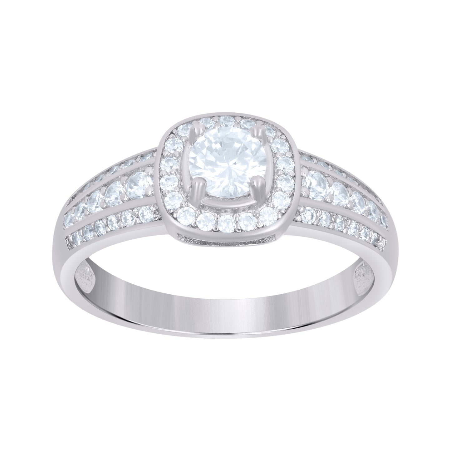 Sterling Silver Women's Cubic-Zirconia Fashion Bridal Anniversary Wedding Engagement Band Ring
