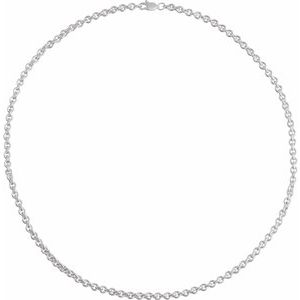 Sterling Silver Lobster Clasp Cable Chain, Length: 18 In, Width: 4 Mm