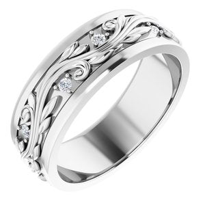 14K White Gold Round 1.8 Mm G-H Si2-Si3 1/4 Ctw Natural Diamond Band Size 12