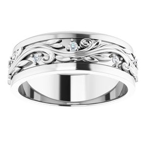 14K White Gold Round 1.8 Mm G-H Si2-Si3 1/4 Ctw Natural Diamond Band Size 12