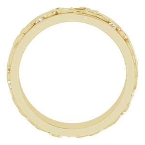 14K Yellow Gold Round 1.8 Mm G-H Si2-Si3 1/4 Ctw Natural Diamond Band Size 10.5