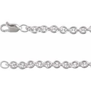 Sterling Silver Lobster Clasp Cable Chain, Length: 18 In, Width: 4 Mm