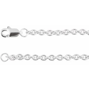 Sterling Silver Lobster Clasp Cable Chain, Length: 20 In, Width: 2.4 Mm