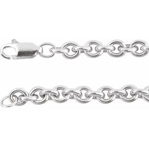 Sterling Silver Lobster Clasp Cable Chain, Length: 20 In, Width: 4.4 Mm