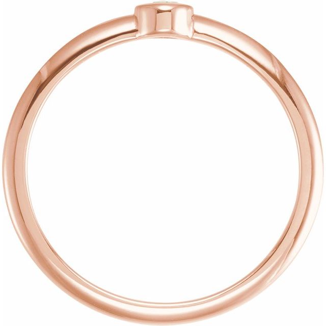 14K Rose Or White Or Yellow Gold Round 3 Mm Polished 1/10 Ct Natural Diamond Solitaire Rose-Cut Stackable Ring, Size 7