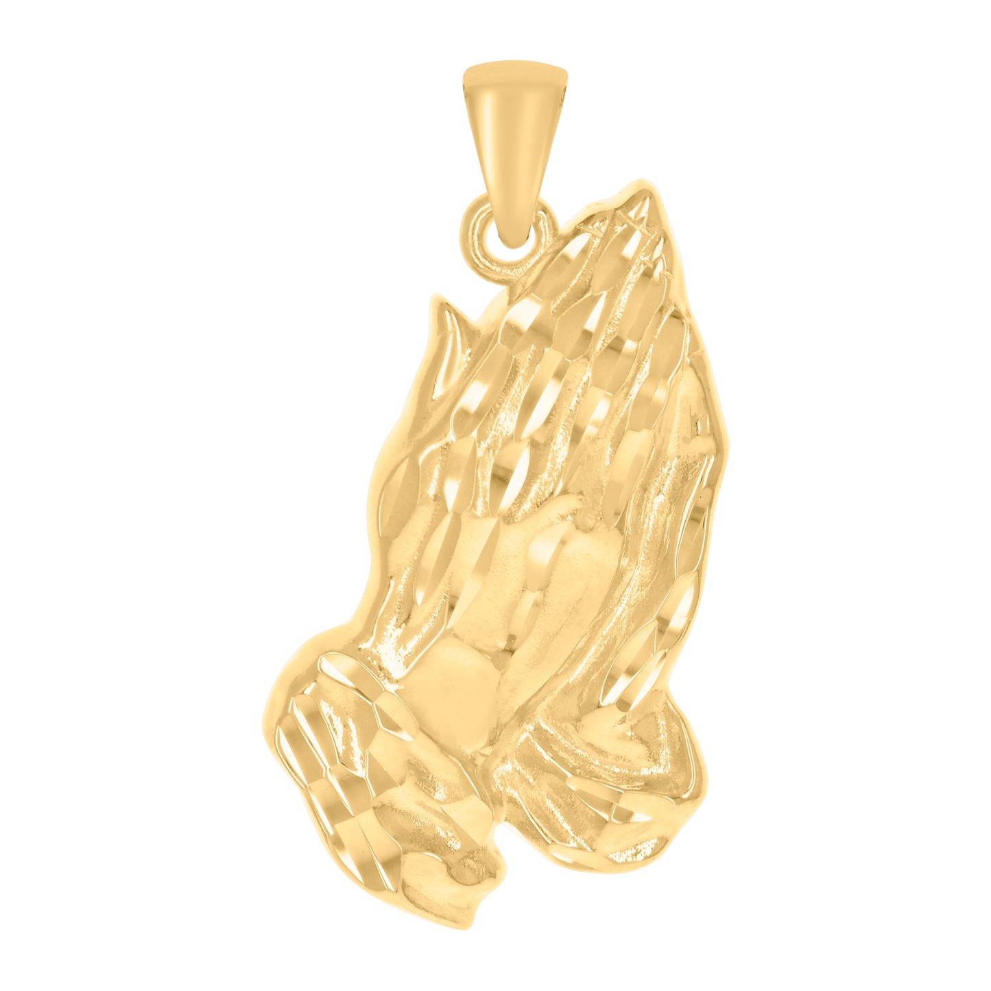 Sterling Silver Mens Praying Hands Symbol Religious Charm Pendant