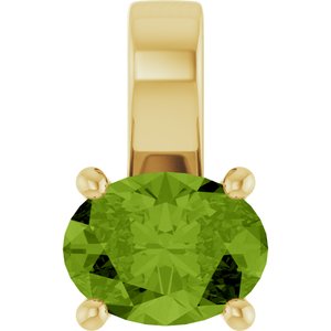 14K Yellow Gold Oval 8 X 6 Mm Natural Peridot Pendant
