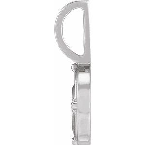 14K White Gold Round 1.5 Mm G-H I1 .015 Ct Natural Diamond Water Element Pendant