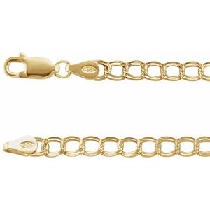 14K Yellow Gold-Filled Lobster Clasp Curb Chain, Length: 7 In, Width: 4 Mm