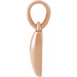 14K Rose Gold 11.75 X 6.79 Mm Polished Puffed Heart Pendant