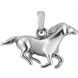 Sterling Silver 15.34 X 11.83 Mm Polished Horse Pendant