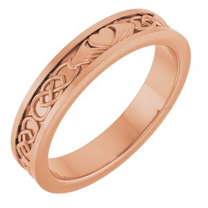 14K Rose Gold 2.6 Mm Polished Claddagh Band Size 7