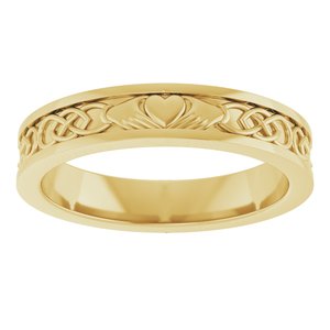 14K Yellow Gold 2.6 Mm Polished Claddagh Band Size 7