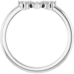 14K White Gold Natural Diamond Round 1.5 Mm Polished .07 Ctw Natural Diamond Accented Contour Band Size 7