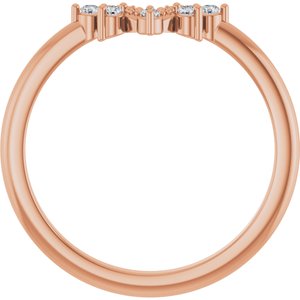 14K Rose Gold Natural Diamond Round 1.5 Mm Polished .07 Ctw Natural Diamond Accented Contour Band Size 7