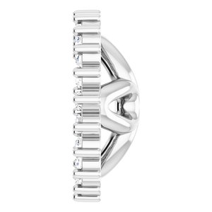 14K White Gold 6.5 Mm Pair Polished 1/6 Ctw Natural Diamond Earring Jackets