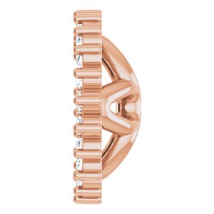 14K Rose Gold 6.5 Mm Pair Polished 1/6 Ctw Natural Diamond Earring Jackets