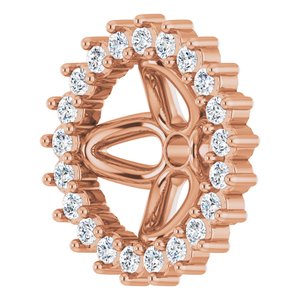 14K Rose Gold 6.5 Mm Pair Polished 1/6 Ctw Natural Diamond Earring Jackets