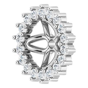 14K White Gold 5.5 Mm Pair Polished 1/8 Ctw Natural Diamond Earring Jackets