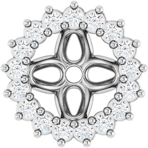 Platinum 5 Mm Pair Polished 1/8 Ctw Natural Diamond Earring Jackets