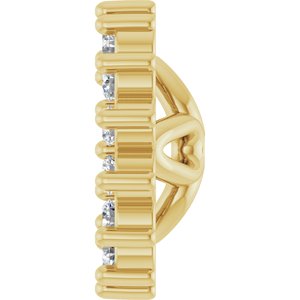 14K Yellow Gold 4 Mm Pair Polished 1/10 Ctw Natural Diamond Earring Jackets