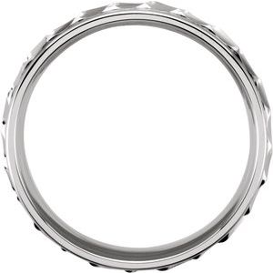 Nickel Plated Sterling Silver Comfort-Fit Grooved Design Band Size 11
